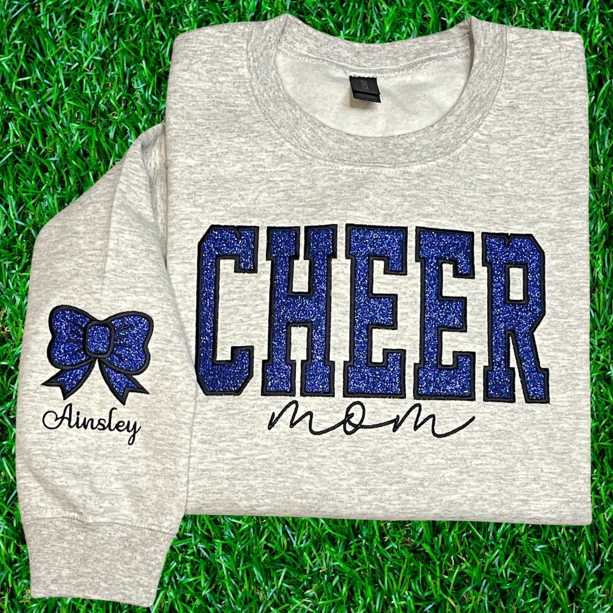 Glitter Cheer Mom Sweatshirt - Embedded Designz