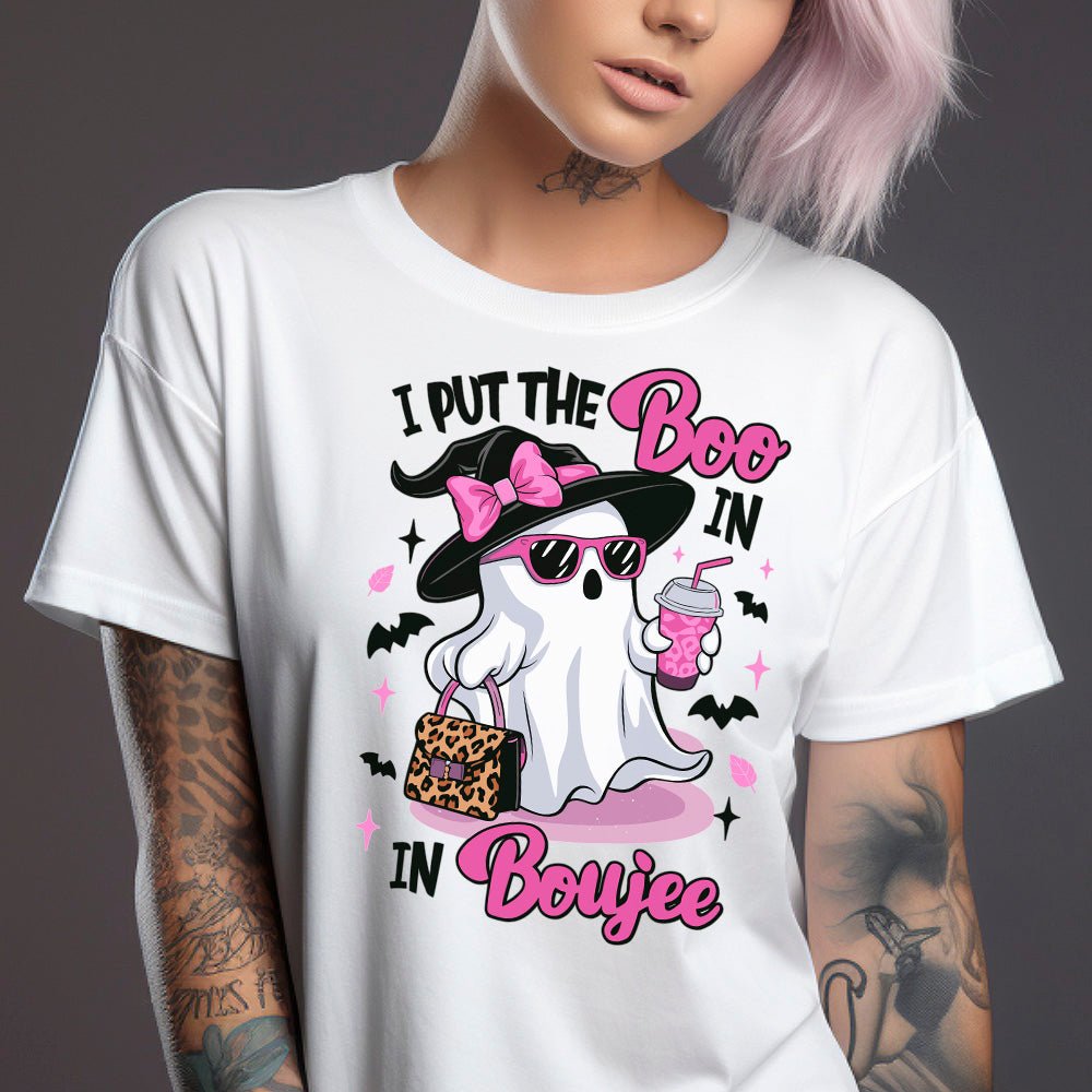 I Put The Boo In Boujee Premium Halloween T-Shirt - Embedded Designz