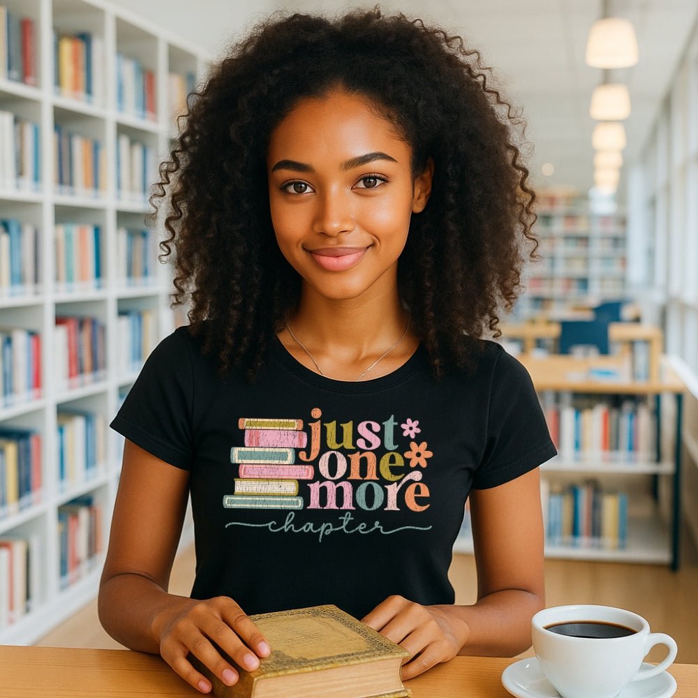 Just One More Chapter Premium T-Shirt - Embedded Designz