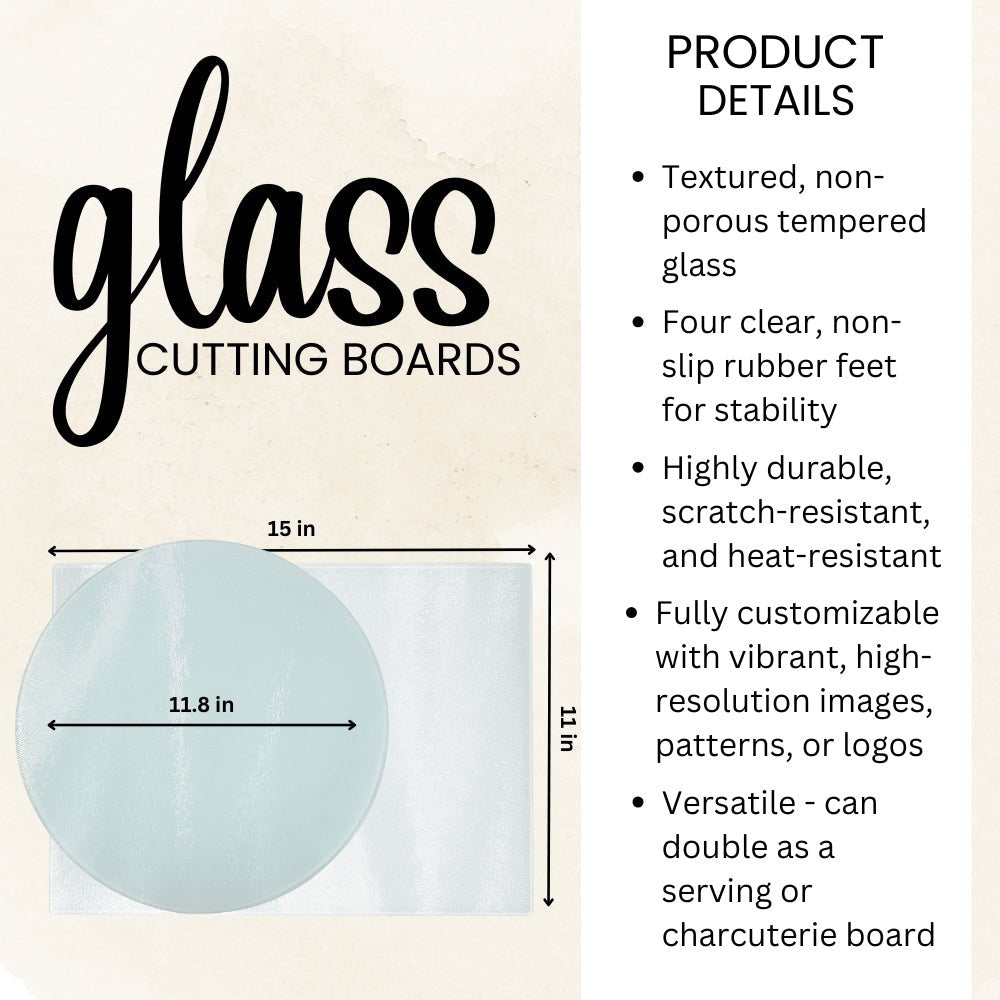 Personalized Glass Cutting Board - Embedded Designz