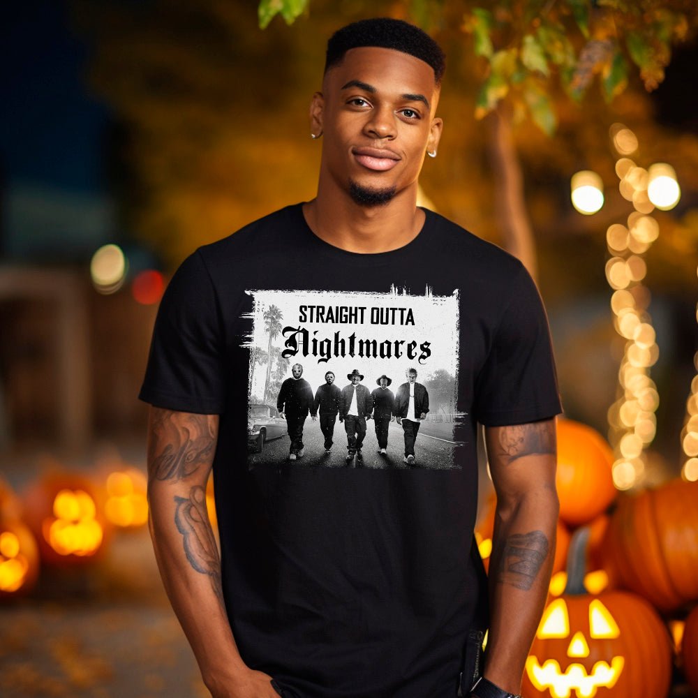 Straight Outta Nightmares Premium Halloween T-Shirt - Embedded Designz