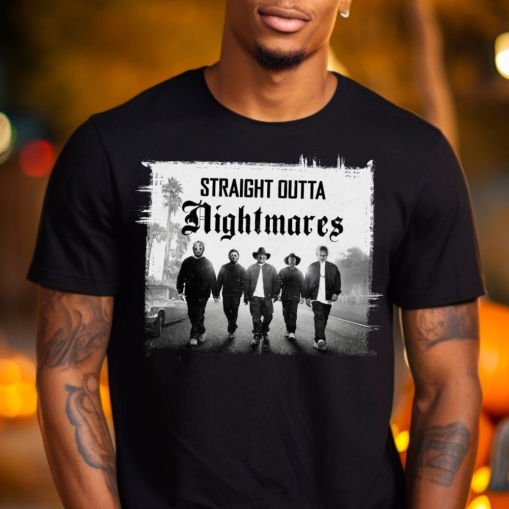 Straight Outta Nightmares Premium Halloween T-Shirt - Embedded Designz