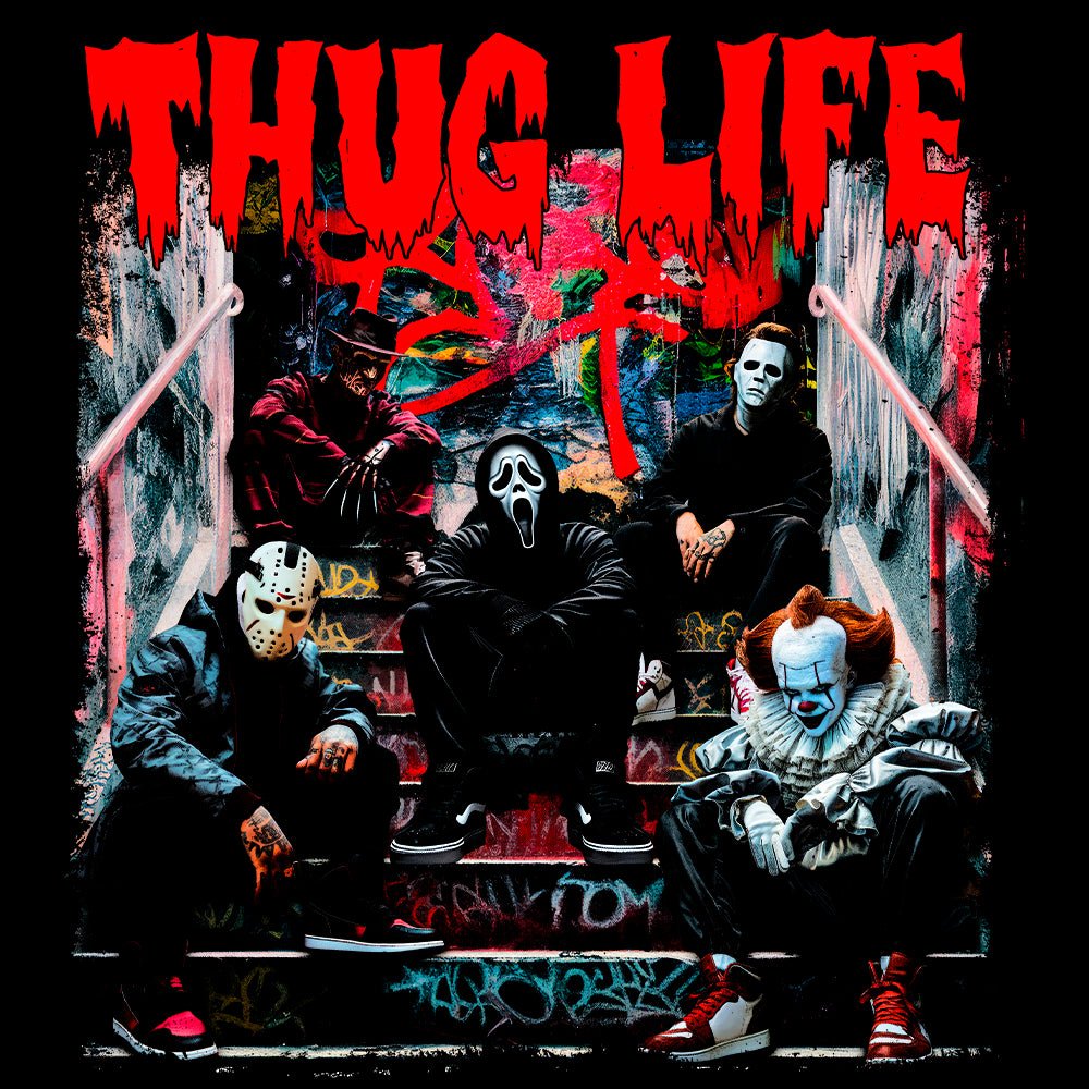 Thug Life Horror Crew Unisex Halloween T - Shirt - Embedded Designz