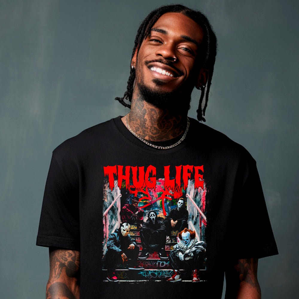 Thug Life Horror Crew Unisex Halloween T - Shirt - Embedded Designz