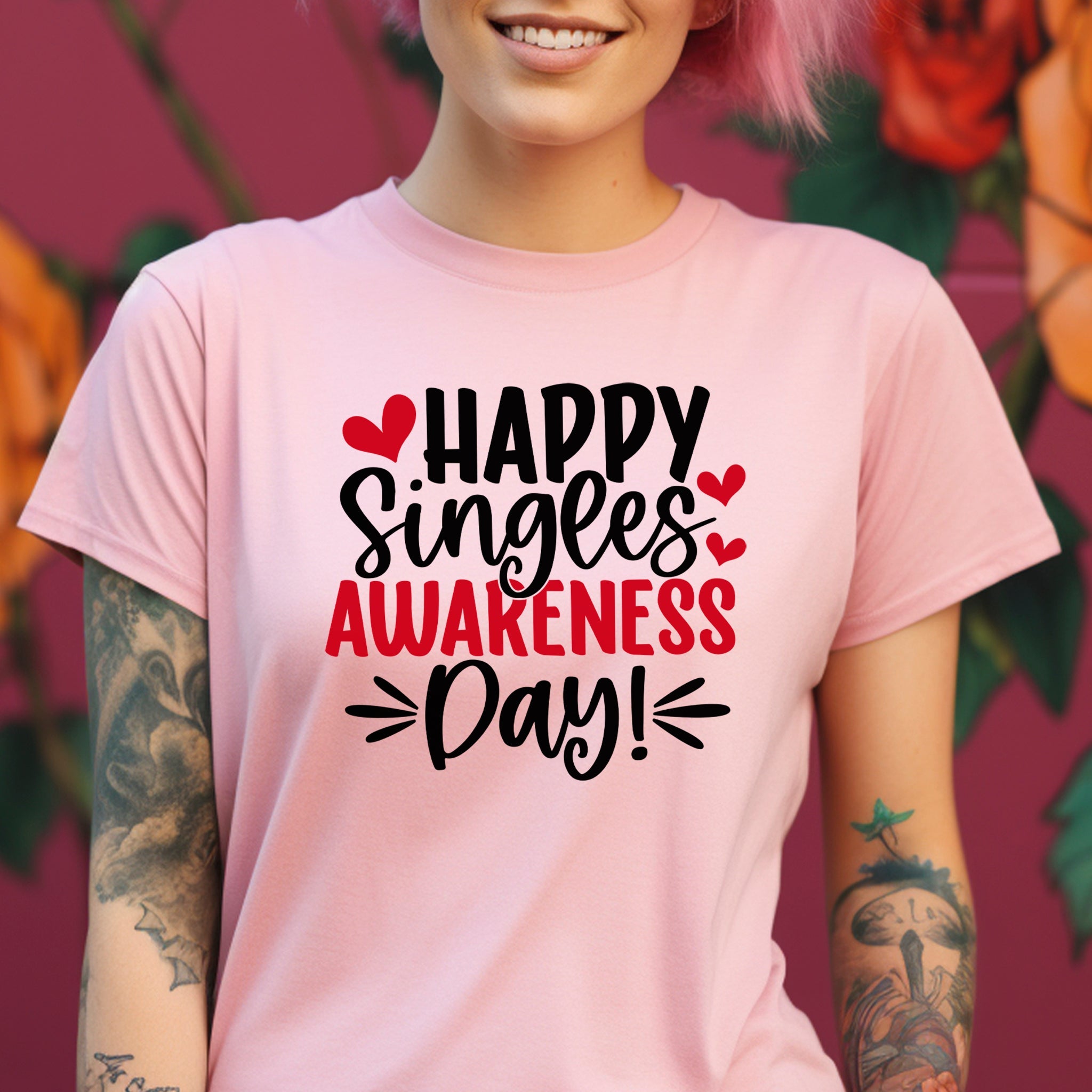 Happy Singles Awareness Day Premium Valentine's T-Shirt - Embedded Designz