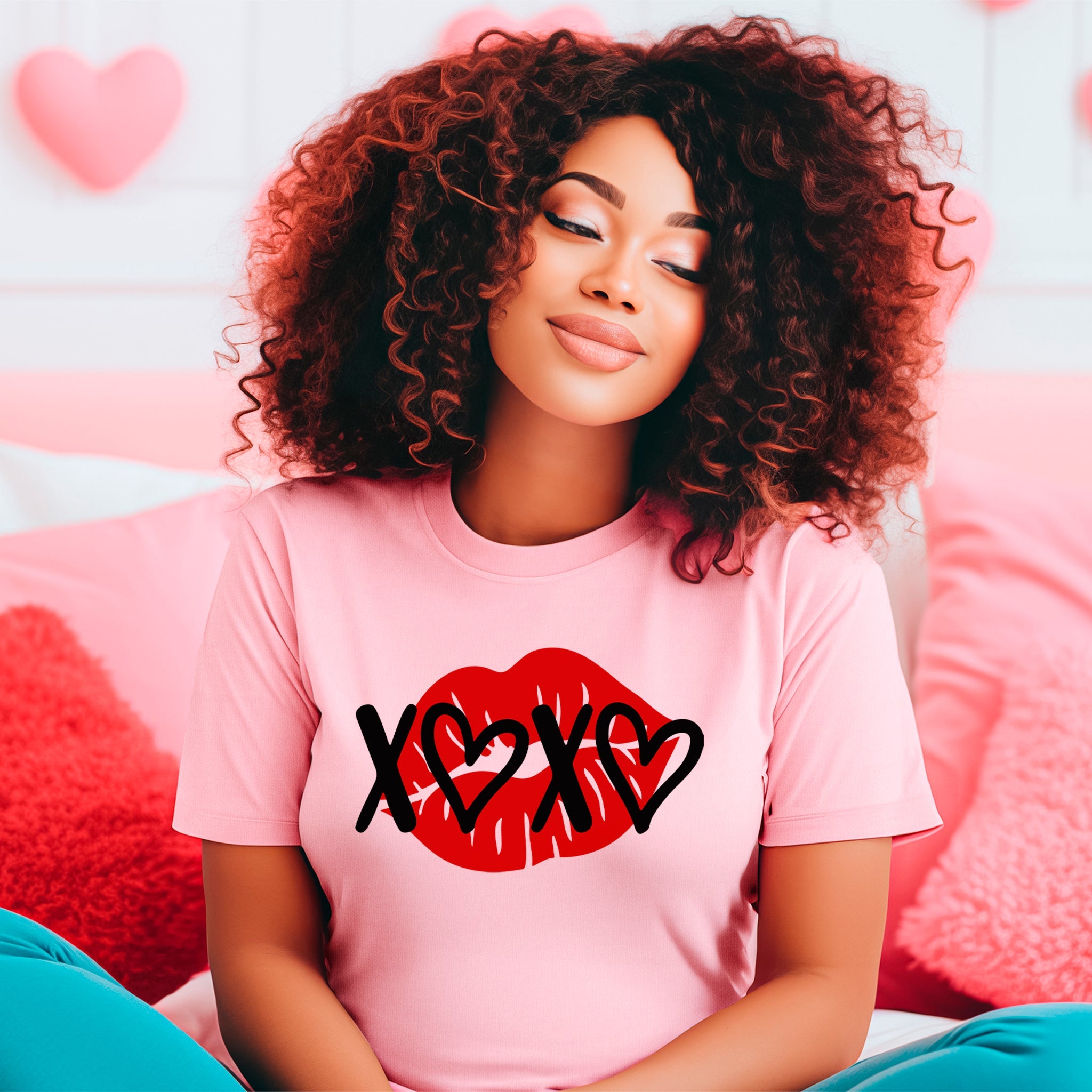 Hugs & Kisses Premium Valentine's T-Shirt - Embedded Designz