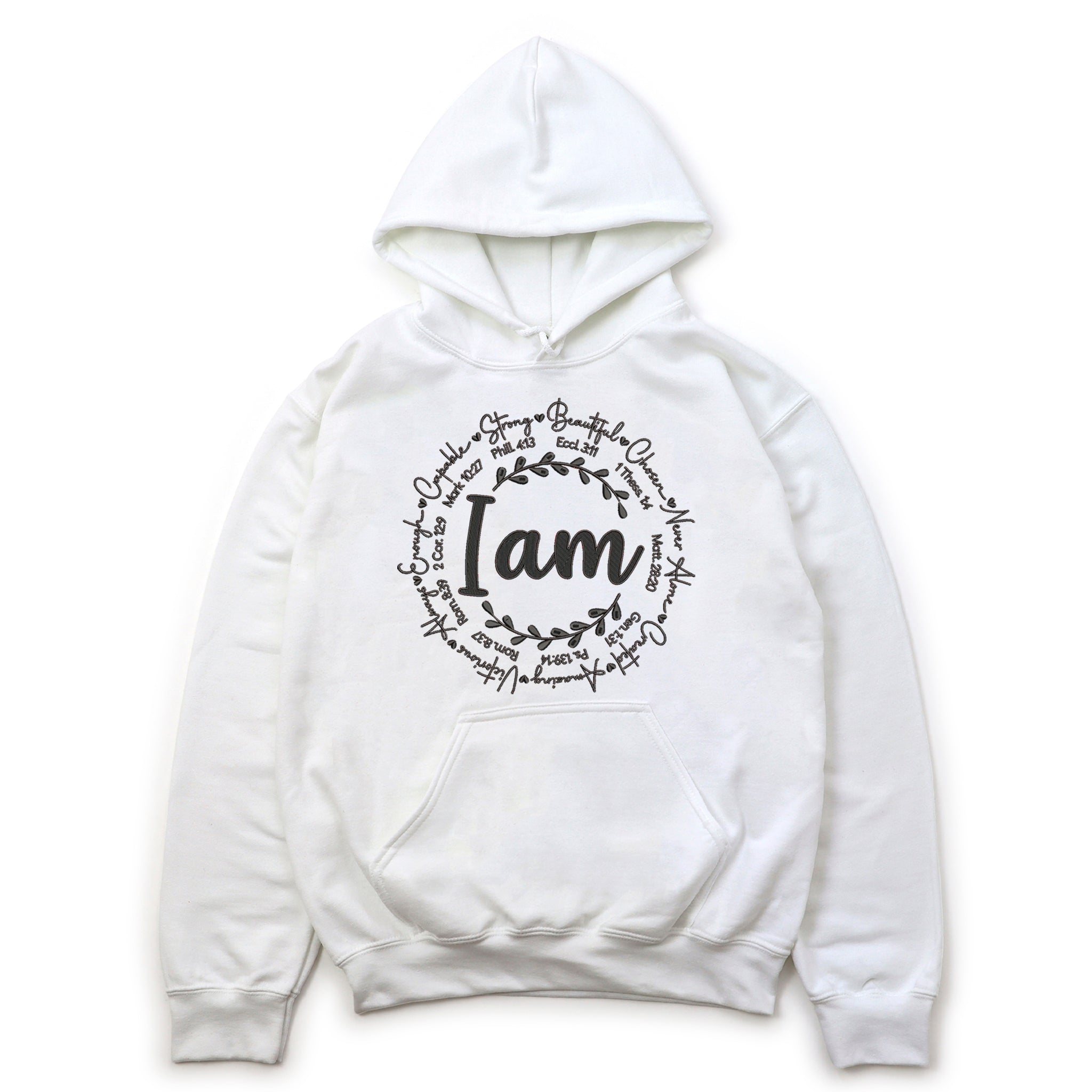 "I Am" Premium Embroidered Cotton Sweatshirt - Embedded Designz