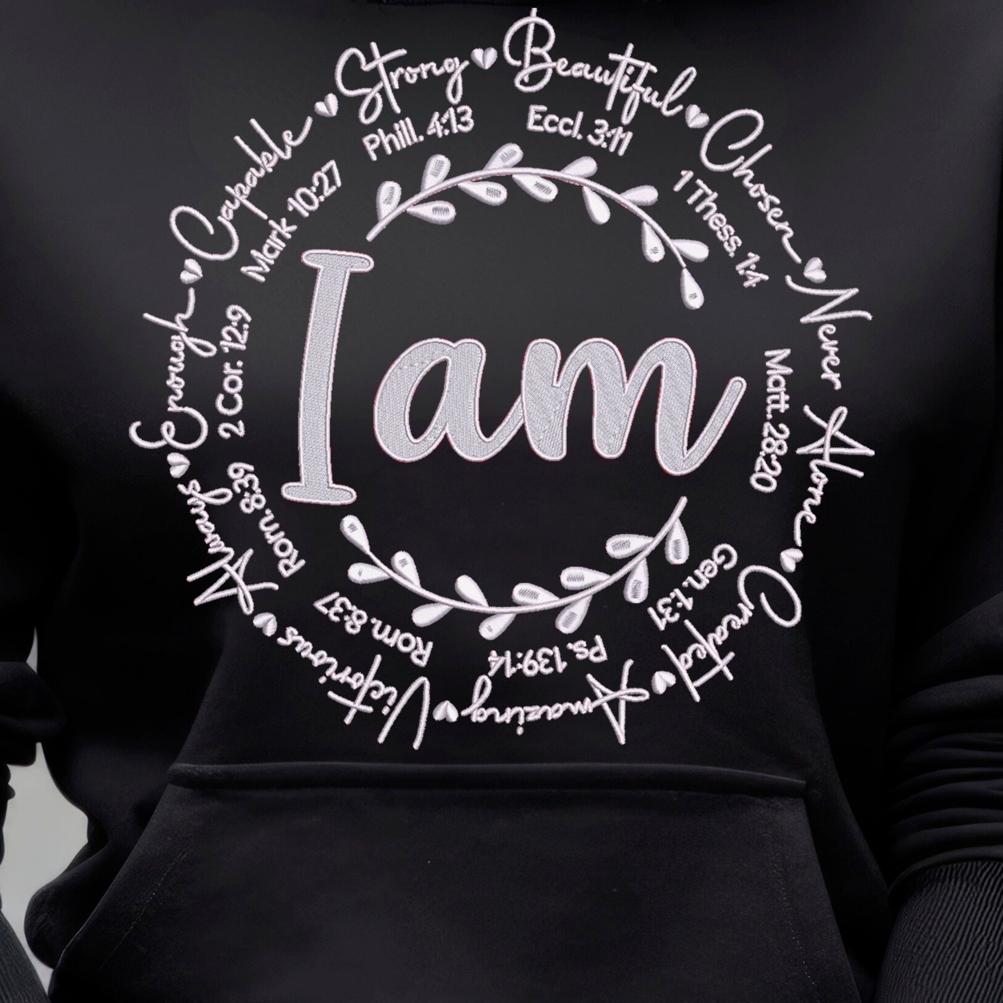 "I Am" Premium Embroidered Cotton Sweatshirt - Embedded Designz