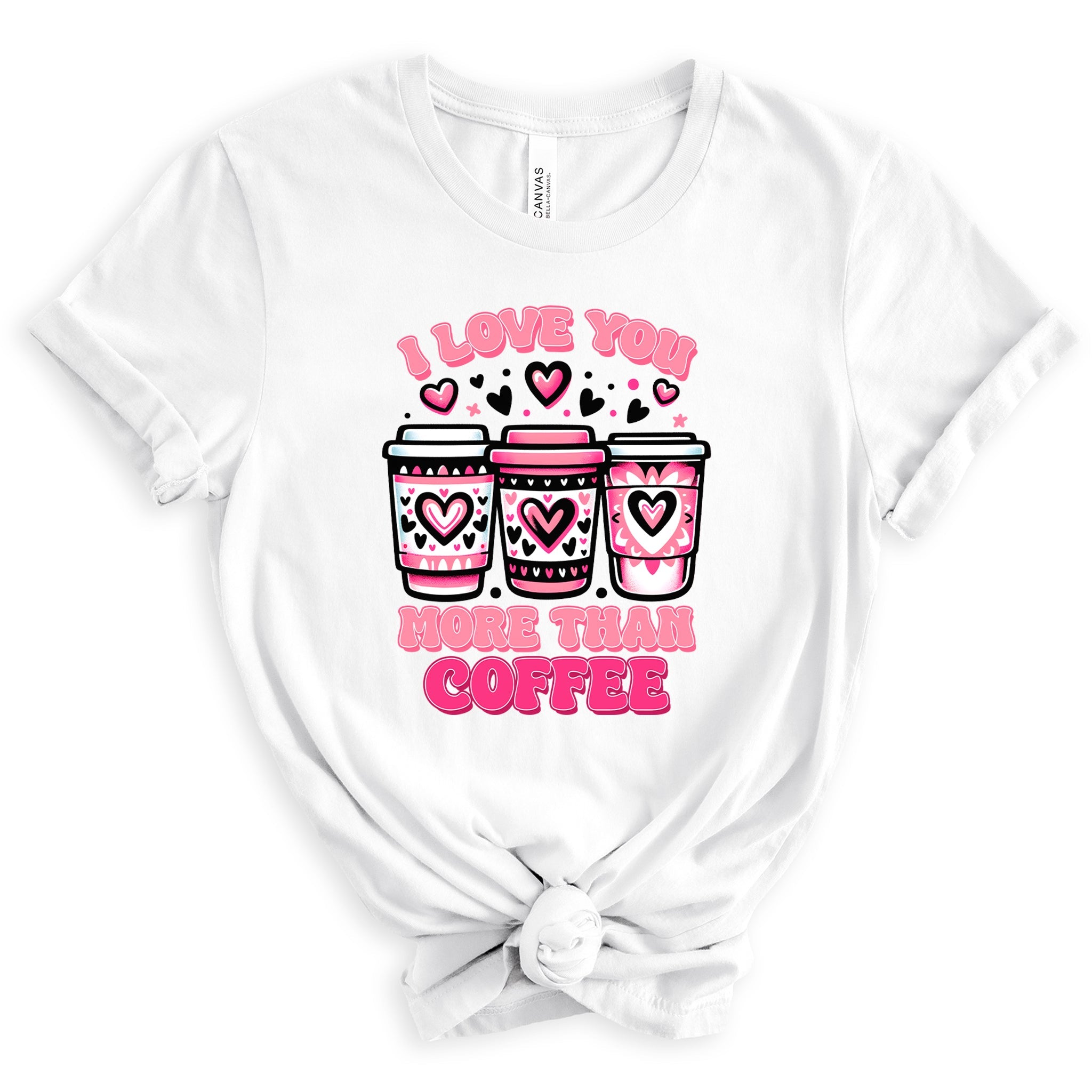 I Love You More Than Coffee Premium Valentine's T-Shirt - Embedded Designz
