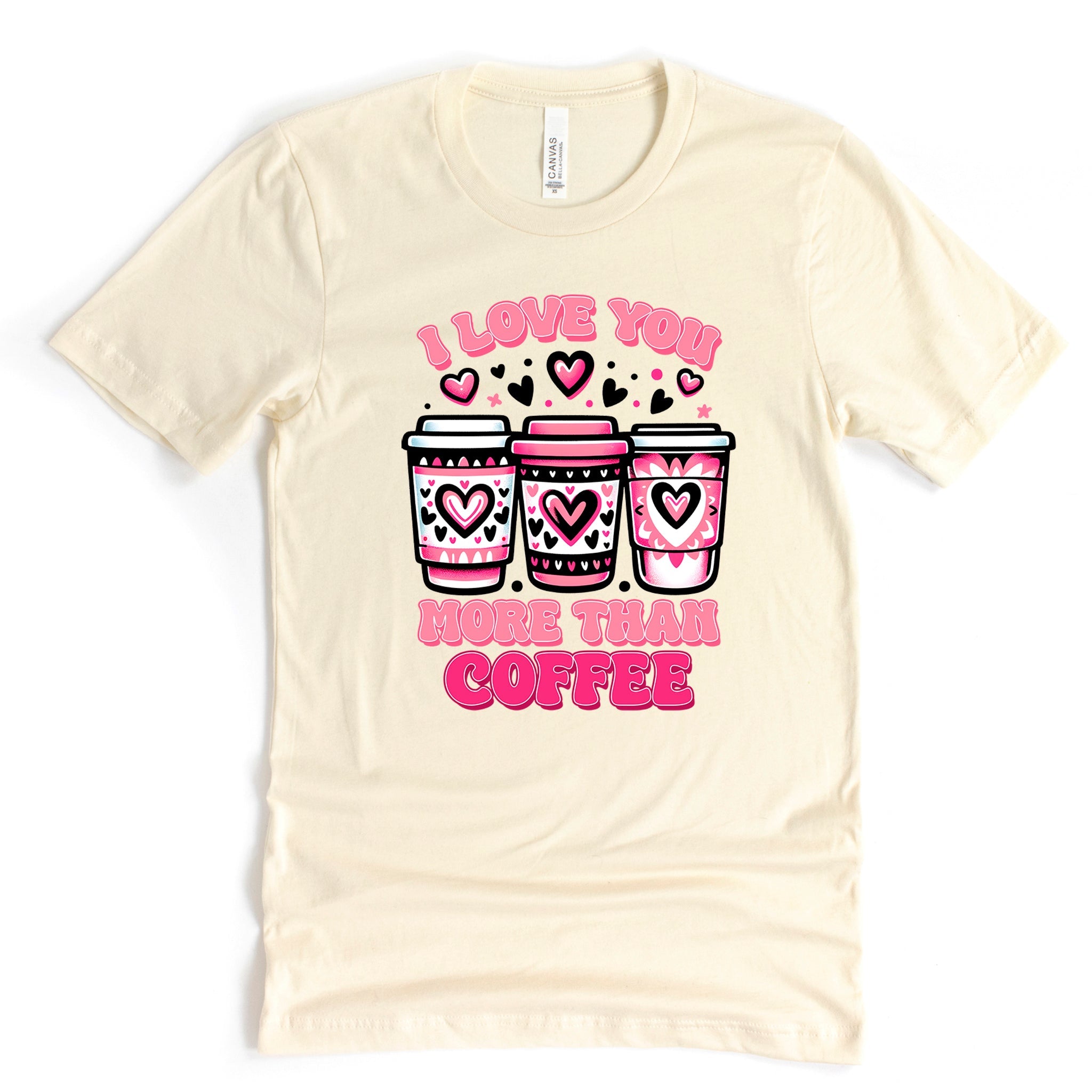 I Love You More Than Coffee Premium Valentine's T-Shirt - Embedded Designz