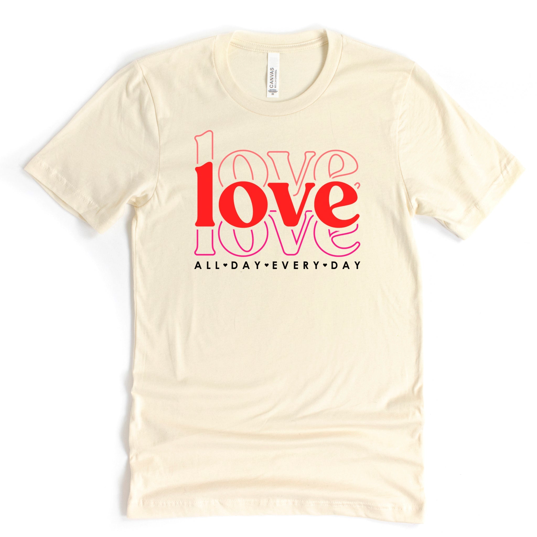Love All Day Every Day Premium Valentine's T-Shirt - Embedded Designz