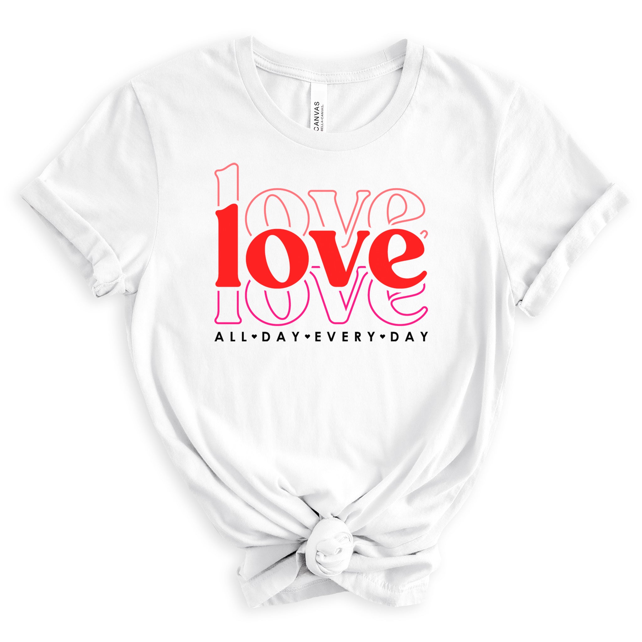 Love All Day Every Day Premium Valentine's T-Shirt - Embedded Designz