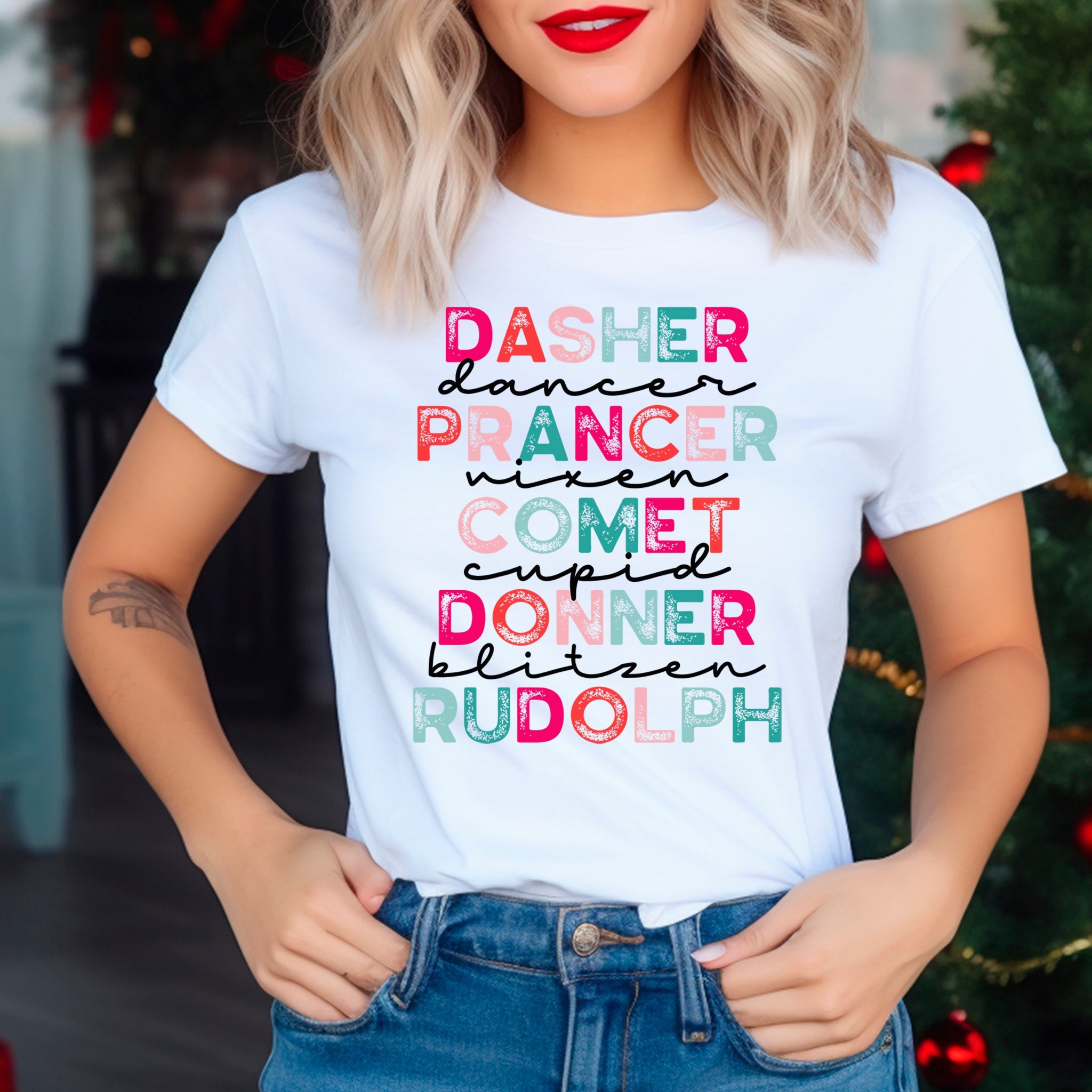 Reindeer Names Premium T-Shirt - Embedded Designz
