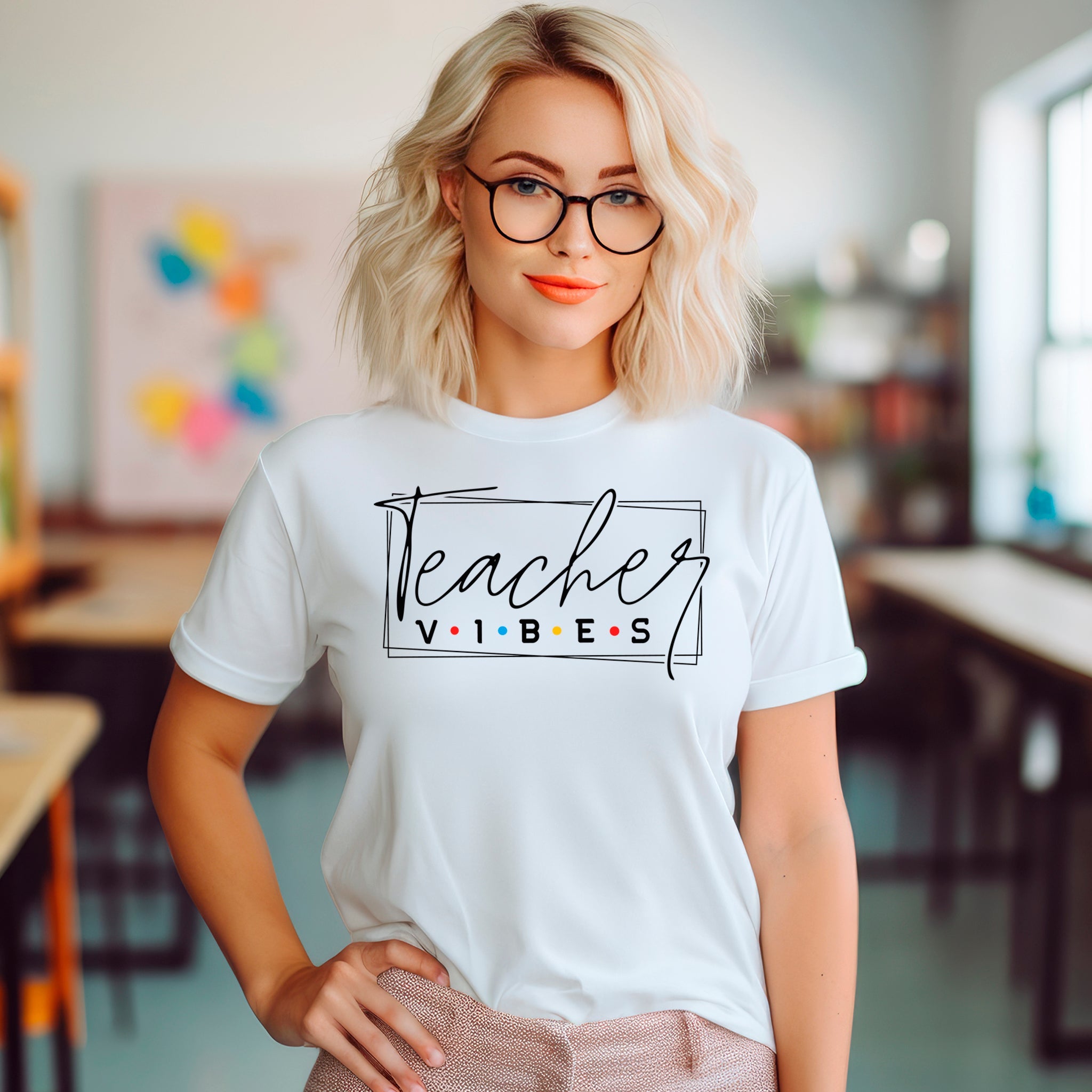 Teacher Vibes Premium T-Shirt - Embedded Designz