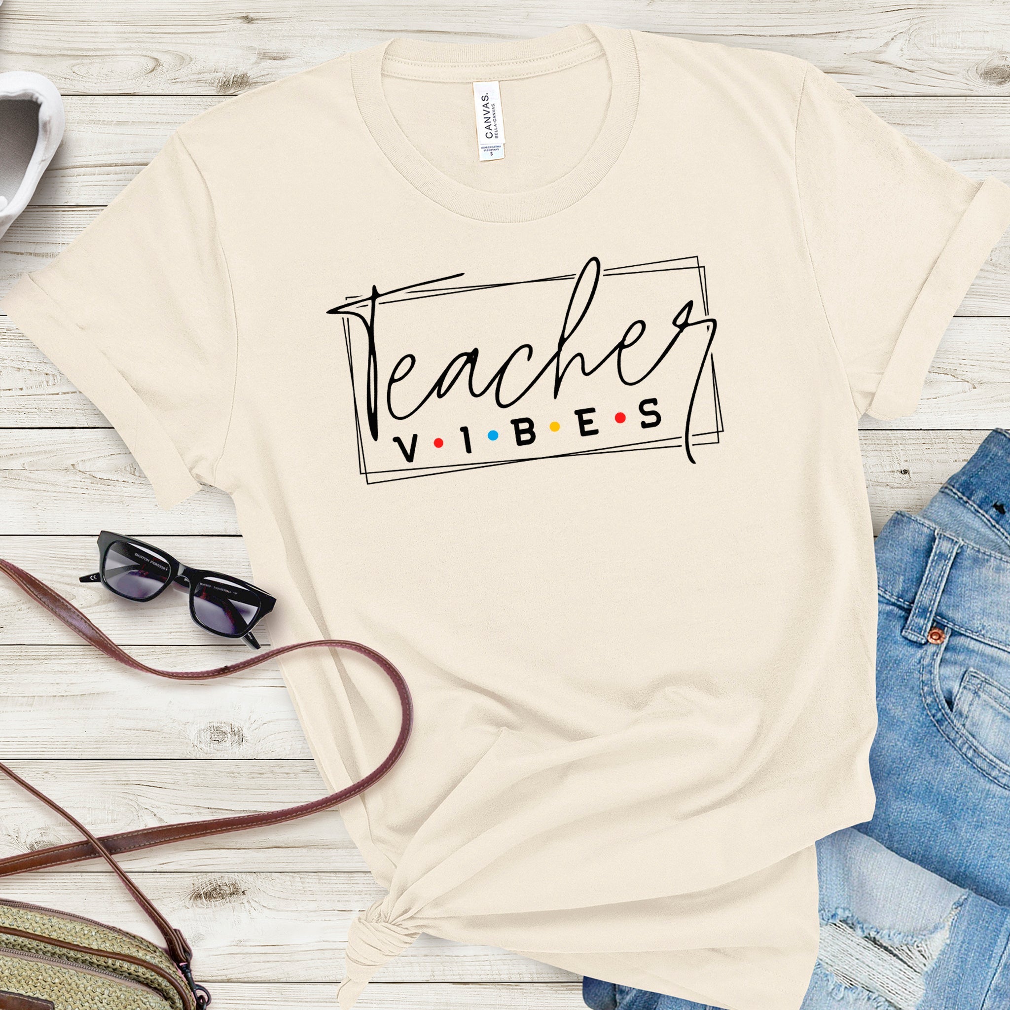 Teacher Vibes Premium T-Shirt - Embedded Designz
