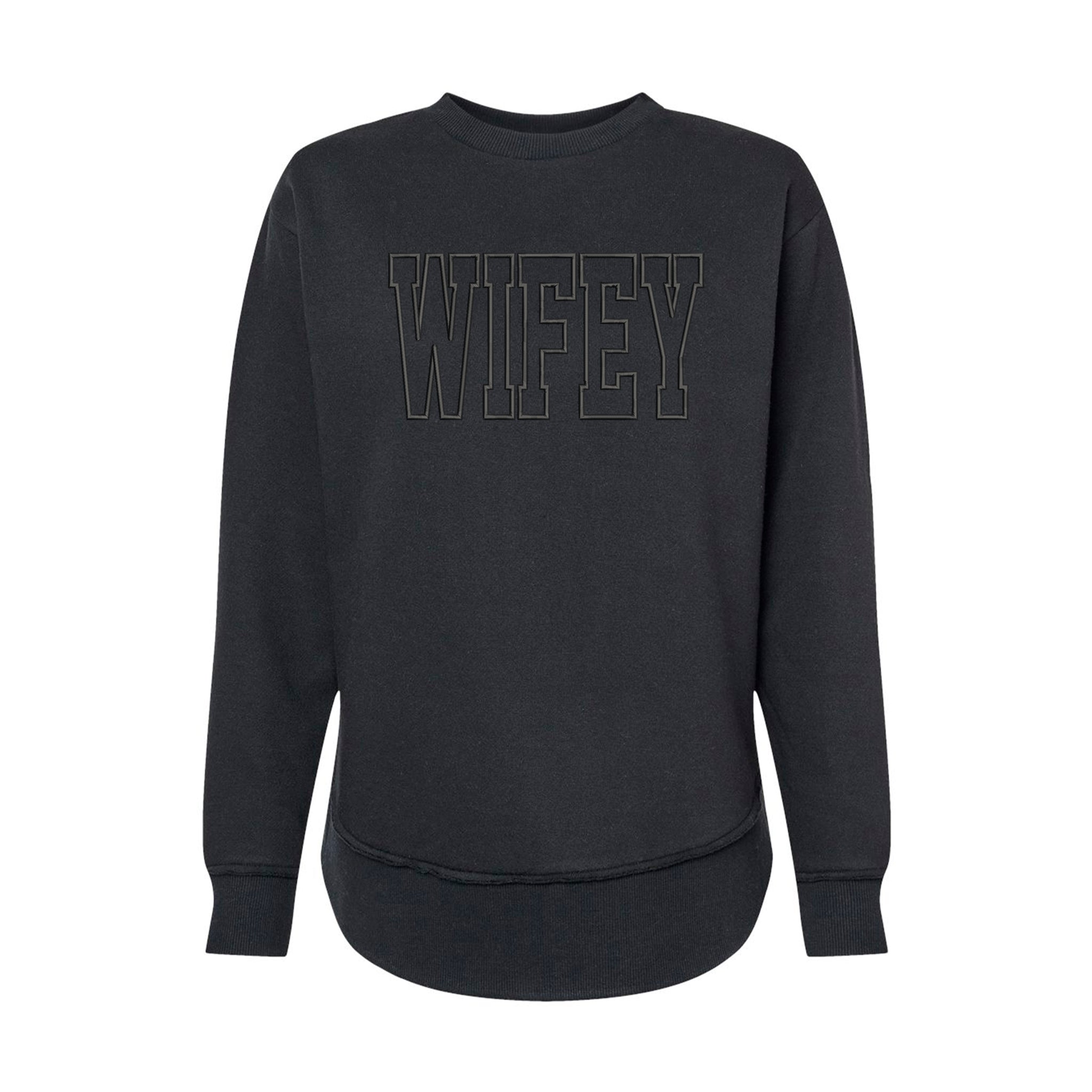 Wifey Premium Embroidered Cotton Sweatshirt - Embedded Designz