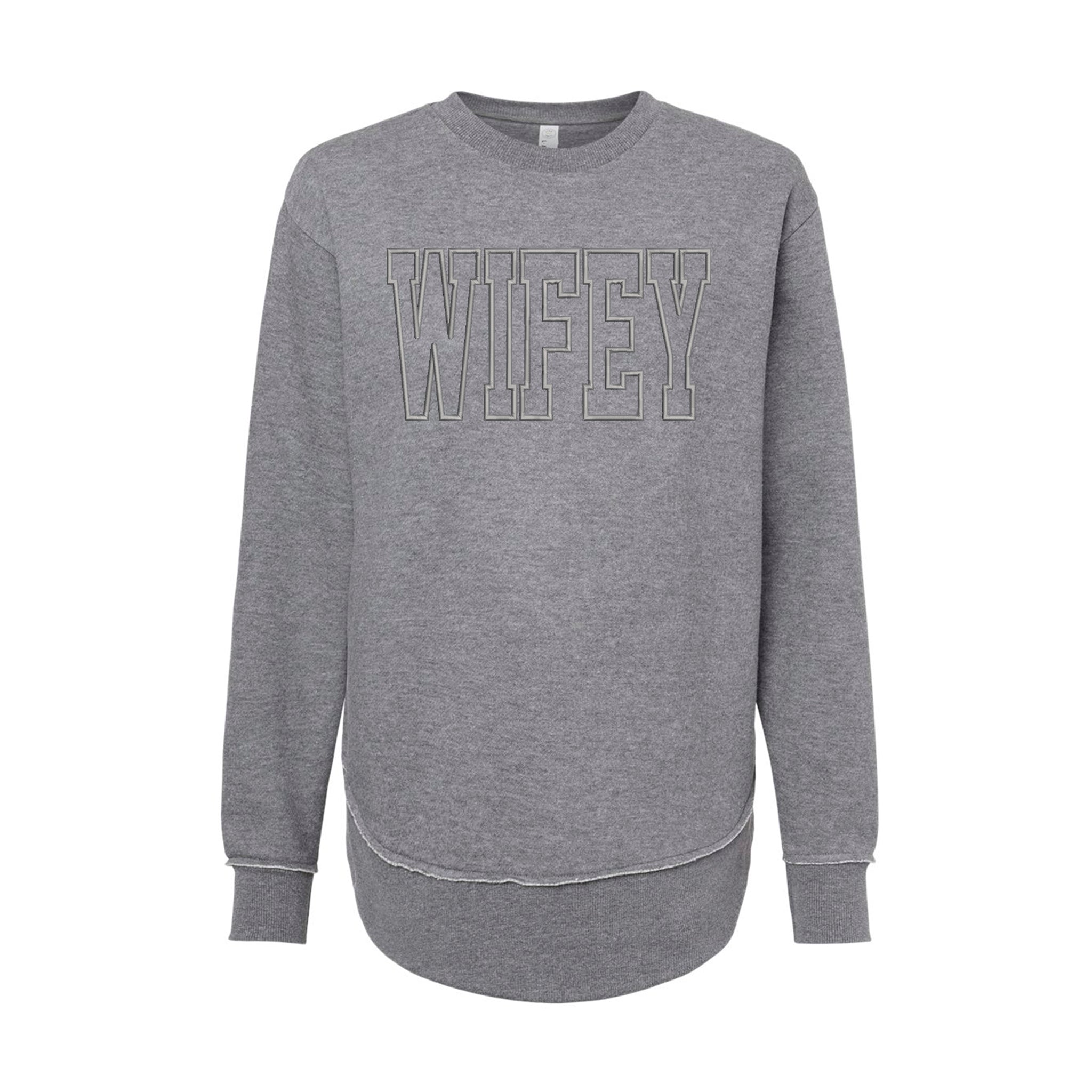 Wifey Premium Embroidered Cotton Sweatshirt - Embedded Designz