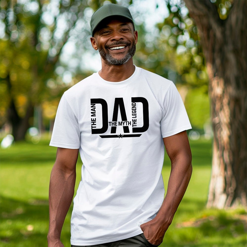 Dad - Man, Myth, Legend Father's Day Premium T-Shirt - Embedded Designz