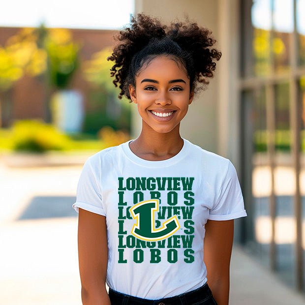 Longview Lobos Repeat Premium T-Shirt - Embedded Designz