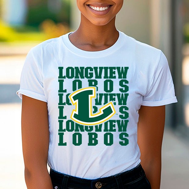 Longview Lobos Repeat Premium T-Shirt - Embedded Designz