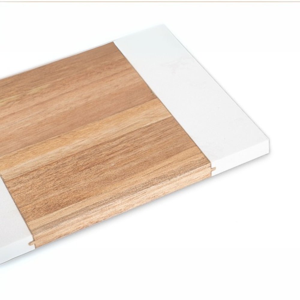 Personalized Acacia Wood & Marble Serving Board - Embedded Designz