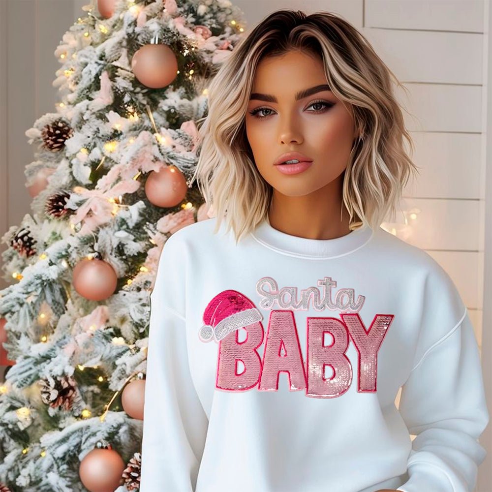 Santa Baby Premium Christmas Sweatshirt - Embedded Designz