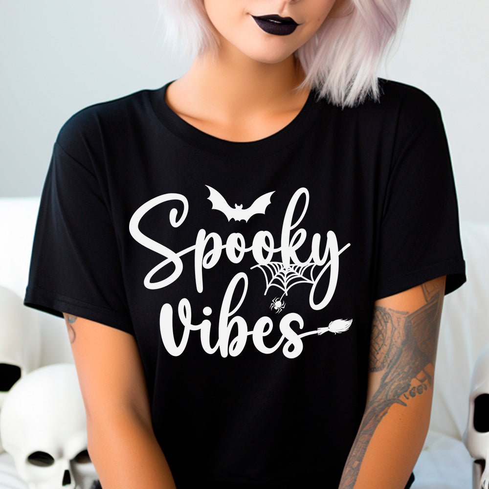 Spooky Vibes Premium Halloween T-Shirt - Embedded Designz