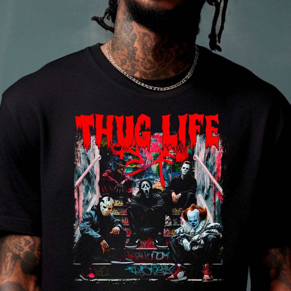 Thug Life Horror Crew Unisex Halloween T - Shirt - Embedded Designz