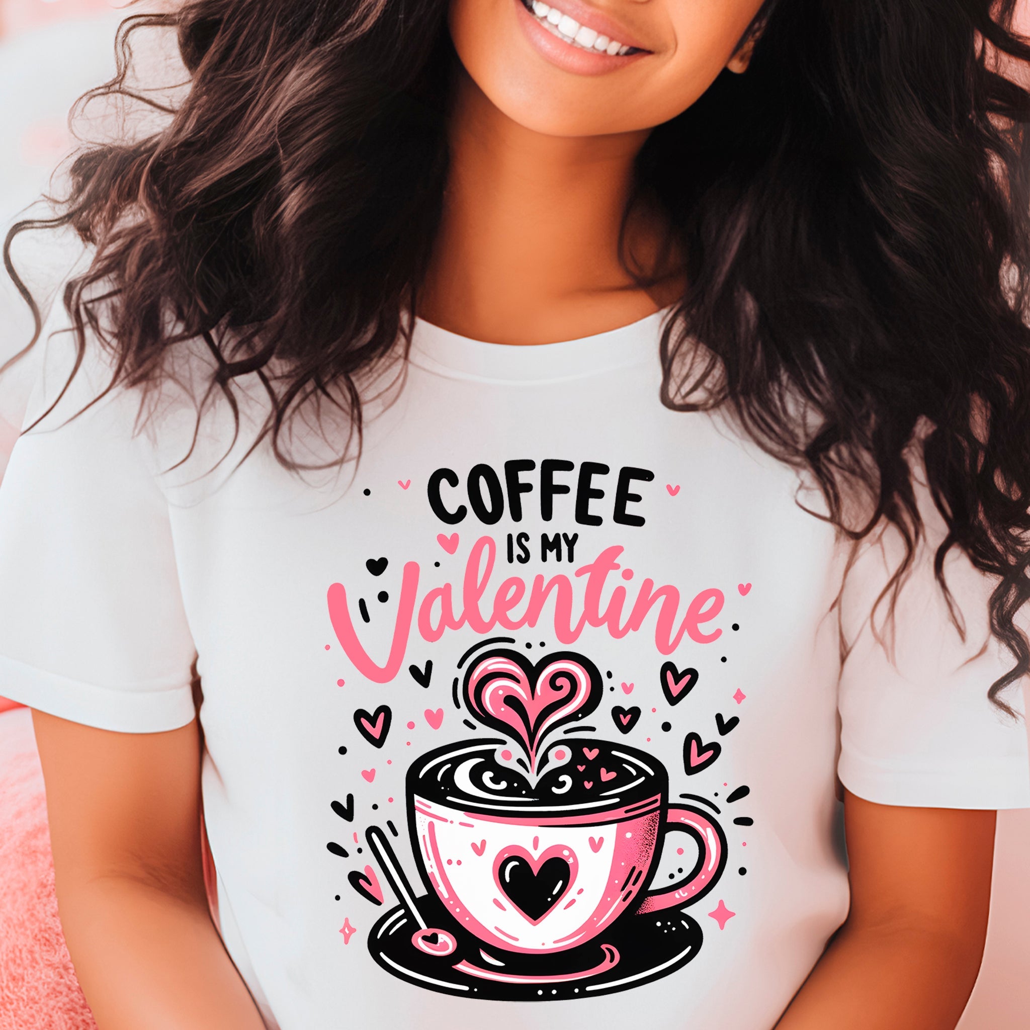 Coffee Is My Valentine Premium Valentine's T-Shirt - Embedded Designz