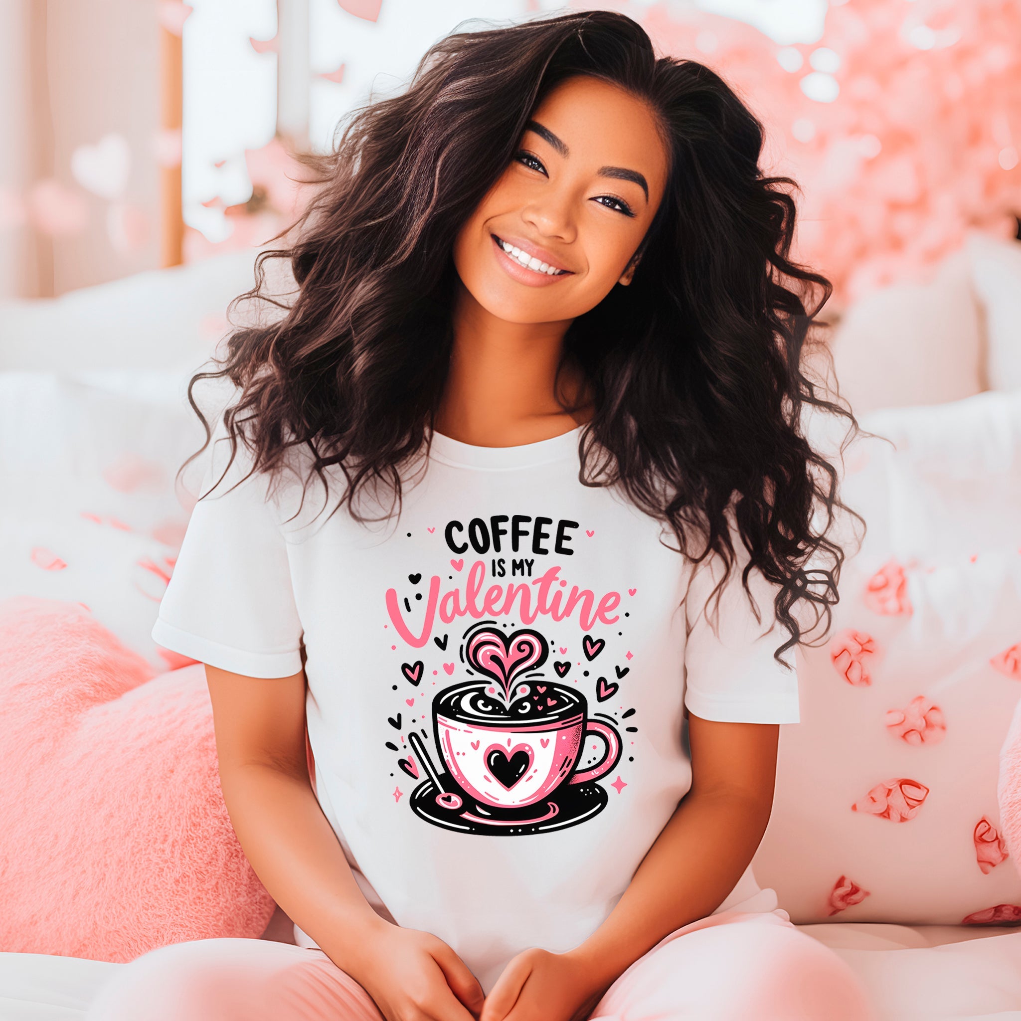 Coffee Is My Valentine Premium Valentine's T-Shirt - Embedded Designz