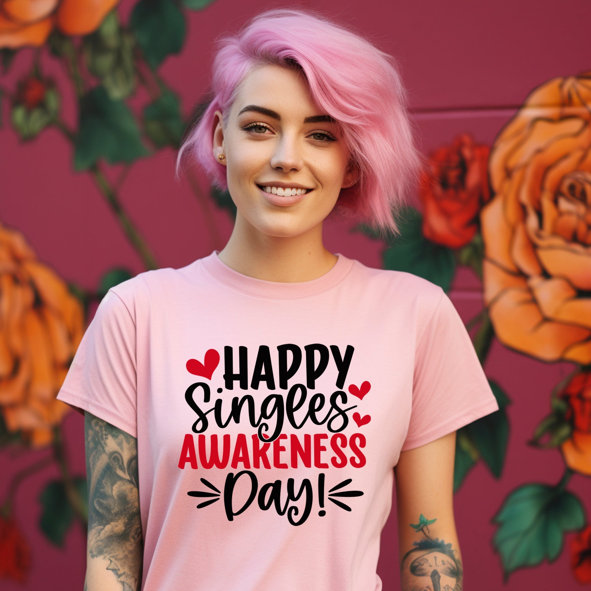 Happy Singles Awareness Day Premium Valentine's T-Shirt - Embedded Designz