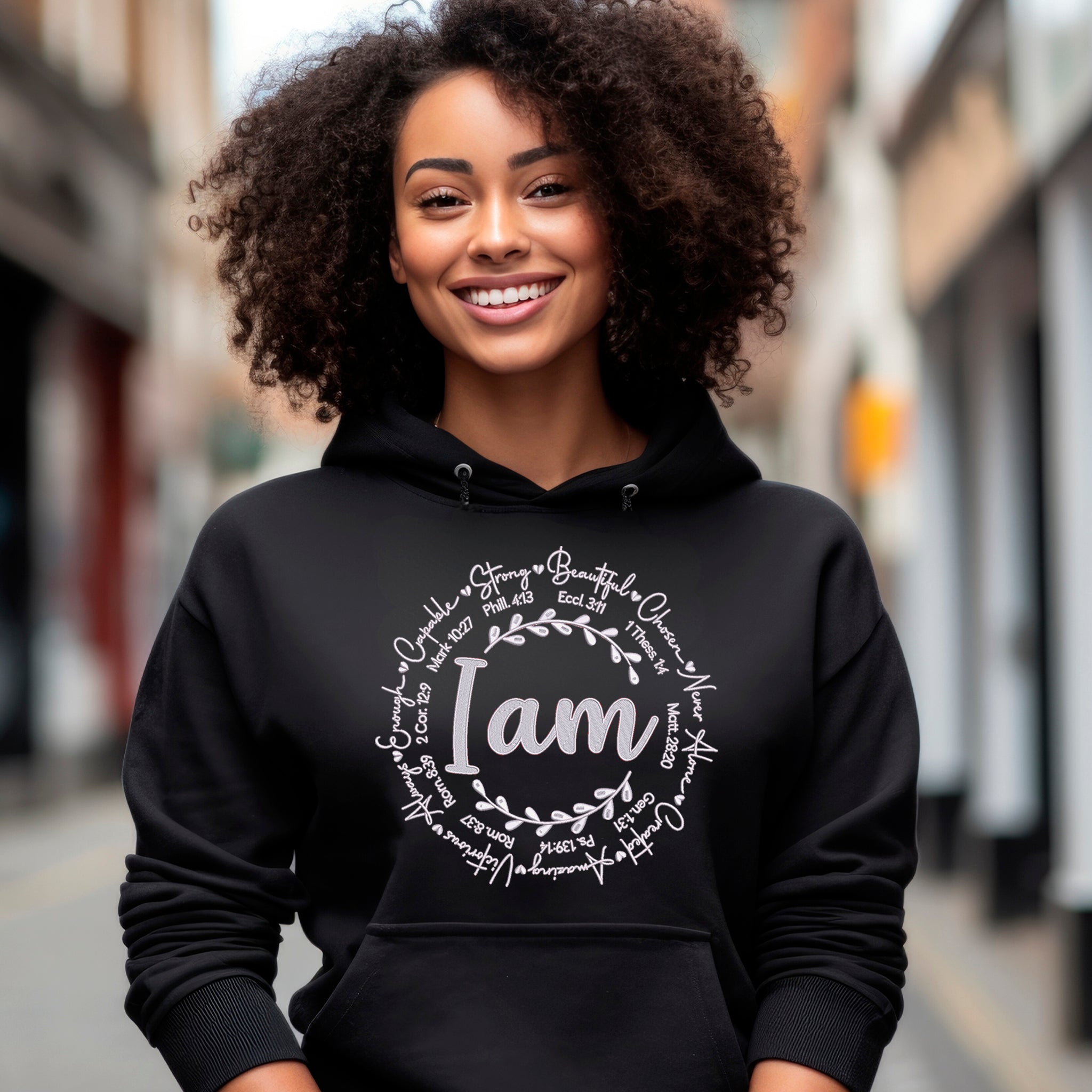 "I Am" Premium Embroidered Cotton Sweatshirt - Embedded Designz