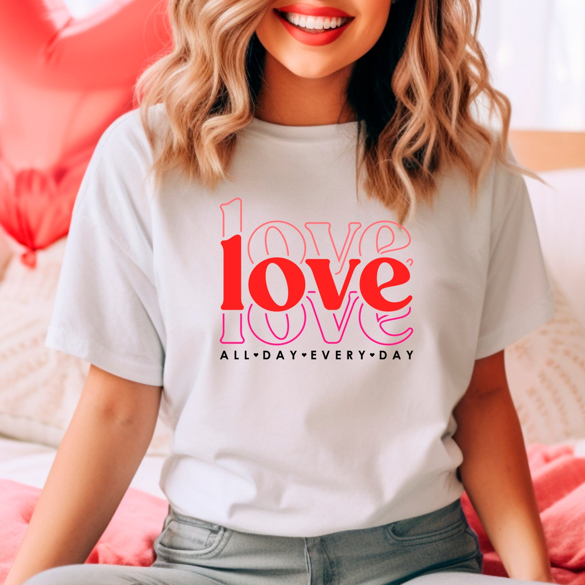 Love All Day Every Day Premium Valentine's T-Shirt - Embedded Designz