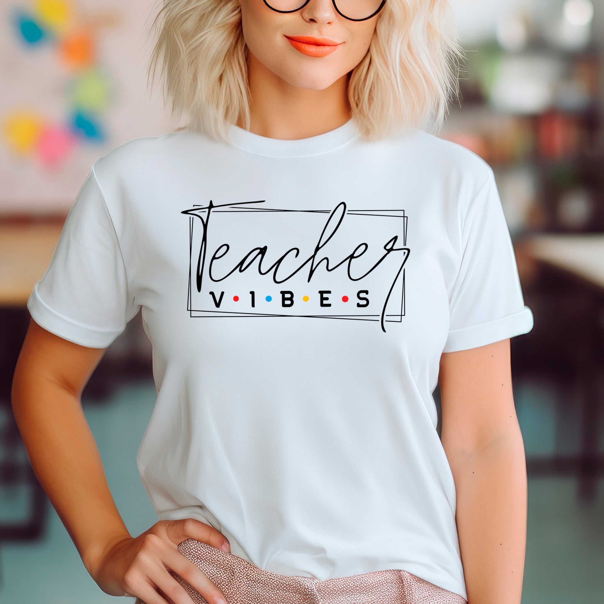 Teacher Vibes Premium T-Shirt - Embedded Designz