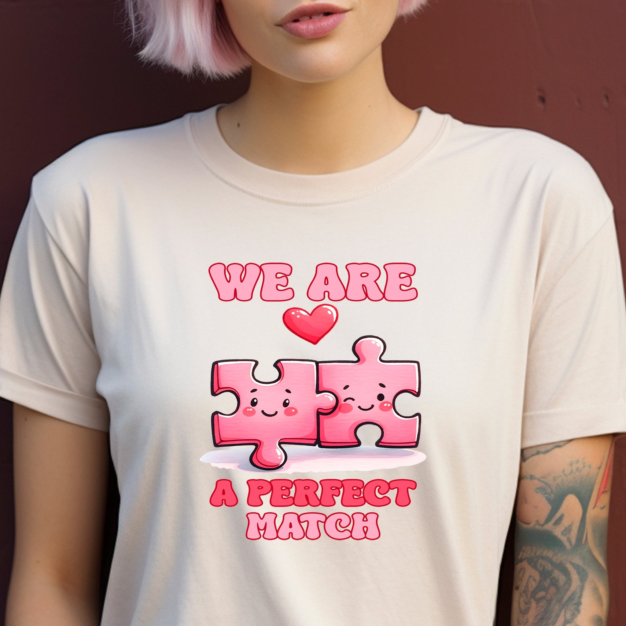 We Are A Perfect Match Premium Valentine's T-Shirt - Embedded Designz